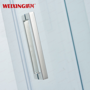 Cabine <span class=keywords><strong>de</strong></span> <span class=keywords><strong>douche</strong></span> anti-explosion moderne en aluminium chromé avec double porte coulissante en verre trempé et plateau en forme <span class=keywords><strong>de</strong></span> sector - Product Image 6