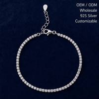 Bracelet tennis personnalisé en argent sterling 925, fabrication en gros d'usine, zircon micro-incrusté, bijoux fins