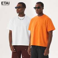 T-shirt de haute qualité à coupe carrée et décontractée, t-shirt oversize 100% coton, t-shirt uni personnalisé pour hommes
