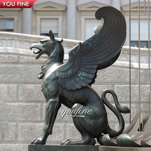 Statua Grande da Esterno in Ottone e Rame, Scultura di Griffone Vianney in Bronzo - Product Image 1