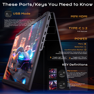 15.6 inch sang trọng xách tay máy tính xách tay ba lần Màn hình máy tính xách tay màn hình mở rộng màn hình kép 360 ° có thể gập lại thiết kế - Product Image 4