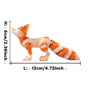 Statue de renard imprimée en 3D transfrontalière, ornements et cadeaux artisanaux, figurines créatives tendance, jouets articulés mobiles - Product Image 2