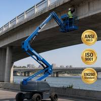 Plateforme élévatrice articulée autopropulsée électrique conforme à la norme ANSI, hauteur maximale 15 m, avec jambes de ciseaux pour l'inspection des ponts et des chantiers navals