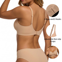 Soutiens-gorge sans armatures les plus vendus en gros, à fines bretelles, doux, couleur unie, col en V, pour femmes, lingerie sexy en nylon tricoté
