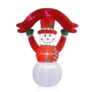 Giant Tall Snowman Outdoor Light Blow Decoration Advertising Xmas Christmas Decor Fun With Banner