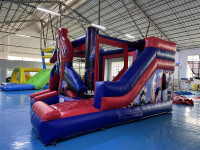 Toboggan gonflable en PVC conception personnalisée château gonflable Spiderman maison de rebond commerciale château rebondissant pour enfants