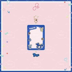Kartun lucu KPOP dua kali tempat kartu gantungan kunci kecil akrilik bingkai kartu dengan liontin untuk kartu kecil aksesoris hadiah untuk penggemar - Product Image 3