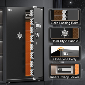 Maßgefertigter Luxus 1800 mm Hoher Digitaler Sicherheitssafe Elektronisch Modern Vier-Türig Mattschwarz Metall Feuerfest Schlüsselschloss Anpassbar - Product Image 4