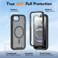 Coque magnétique pour iPhone 17e/16e avec protection d'écran intégrée, armure givrée intégrale 360° pour iPhone 17 Pro Max