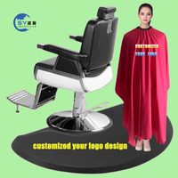 Tapis de salon à prix d'usine, semi-rond, PVC PU, antidérapant, pour coiffeur, noir, 90*150cm, tapis anti-fatigue pour chaise de barbier