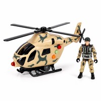 Ensemble de jouets hélicoptère à inertie avec lumière et son, figurine de soldat incluse, pour enfants, jeu de rôle de sauvetage et d'armée, coffret cadeau