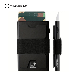 Başparmak fabrika Metal akıllı kart tutucu 12 kart ince RFID engelleme alüminyum erkekler cüzdan tasarımcı kart tutucu - Product Image 1