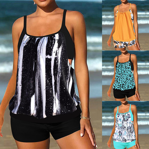 Ensemble Tankini Grande Taille XIANGYU S-5XL 2 Pièces Rembourré Sans Armature avec Shorty Maillot de Bain Polyester Couvrance Totale Maio Modesto - Product Image 2