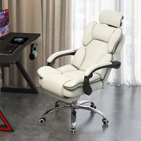 Fauteuil de bureau ergonomique de luxe pivotant et inclinable, avec massage, réglage de la hauteur, dossier marron, repose-pieds et soutien lombaire, modèle Brésil Noir