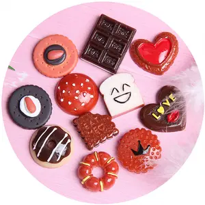 Free Shipping Sweet Chocolate Bread Doughnut Diy Decorative Accessory Kids Handwork Cabochons Kawaii Craft Ornament Supplies