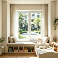 Ventana Abatible y Giratoria de PVC de Múltiples Cámaras, Eficiente Energéticamente, para Balcón de Apartamento Urbano, Antideformación, Personalizable