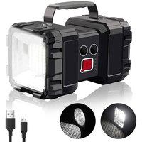 Lampe torche à LED haute puissance 2000LM, rechargeable par USB, étanche IP65, en plastique, double tête, portable, utilisation d'urgence, 50000 heures