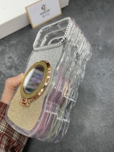 Étui avec support miroir, mignon, avec miroir de maquillage intégré, cadre de protection, vente en gros - Product Image 1