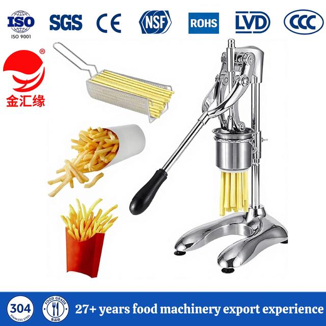 Manual French Fries Potato Press Machine Stainless Steel Potato Strips Extruder 12 Holes Fry Basket Home Commercial Use Snack