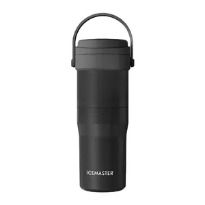 China Supplier Fashion Unique Stainless steel IceMaster 650ml Obsidian reusable business Ice Bottle Cooler Thermoses for elderly