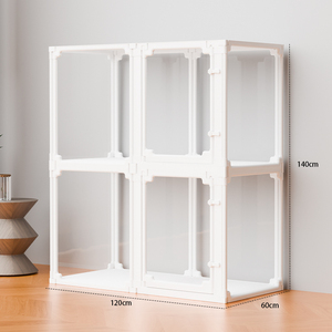 Recinto per Animali Domestici Moderno e Regolabile, Vista Panoramica, Materiale in Plastica ABS, Montaggio Flessibile, Chiusura a Bottone a Scatto, Recinzione Impilabile per Cani - Product Image 2