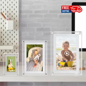 2024 New Wholesale 5 7 10.1 Inch Acrylic Digital Photo Frames Photo Video Player Online For Mother's Day Gifts