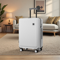 Leavesking best-seller ensemble de poussette à bagages avec cadre en polycarbonate à fermeture éclair et valise ignifuge de grande capacité