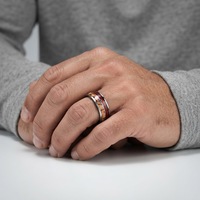 Bois de liège et palissandre deux flèches de chasse en argent incrusté dôme bague en tungstène pour la fête de mariage anniversaire saint valentin idée cadeau