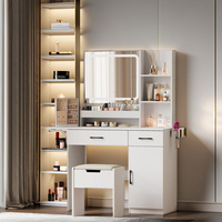 Coiffeuse avec miroir Schminktisch Tocador Mobilier de chambre à coucher avec lumières pour hôtels Meuble de maquillage design moderne avec table