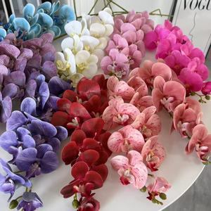 <span class=keywords><strong>Fleur</strong></span> artificielle d'orchidée Phalaenopsis en soie imprimée en 3D à 9 têtes pour la décoration de mariage et de la maison, simulation de film tactile, vente en gros - Product Image 3
