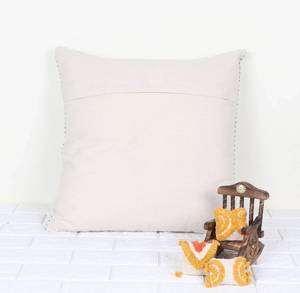 Housse de coussin tissée à la main, texture bohème, rayures turquoise et blanches - Product Image 6