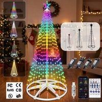 Lumières de Noël en forme de cône LED, irisées, IP65, contrôle sans fil par application, gradation, effet de poursuite séquentielle, intérieur/extérieur, 25000 heures