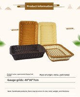 Handgeweven plastic rotan-look fruitmand voor supermarkten, geschikt voor brood en snacks.