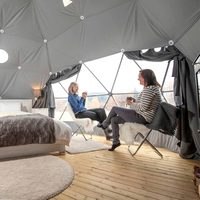 Tente de glamping de luxe Igloo de couleur choisie, dôme de camping