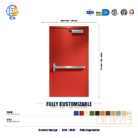 Porte d'urgence compacte coupe-feu à poignée en T, petite taille, finition rouge, contemporaine, pour accès aux chaudières, vente en gros Chine
