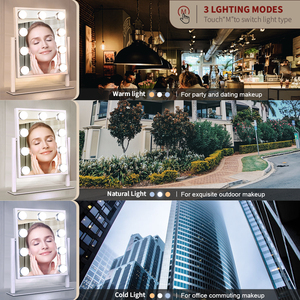 9 Bóng Đèn Dimmable gương mỹ phẩm với bóng đèn LED bán buôn make up gương với ánh sáng Vanity LED ánh sáng gương - Product Image 3