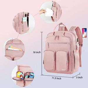 Muestra Gratuita de Bolsa de Pañales de Cuero Personalizada de Alta Calidad, Bolsa de Pañales para Mamá, Mochila de Viaje para Mamá, Organizador - Product Image 6