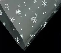 Papier d'emballage élégant à motif flocon de neige, nouveau design, motif floral personnalisé, imprimé à l'encre, film OPP imperméable