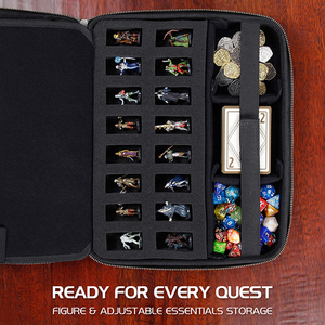 Estuche Organizador para RPG, Carpeta para DND con Inserto de Bandeja de Espuma para Miniaturas, Soporte y Panel de Escritura Borrable, Estuche con Área para Lanzar Dados - Product Image 3