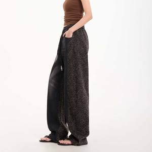 Men's High Waist Y2K Soft High Street Style Straight-Leg Wide Leg Vintage Leopard Print Pattern Casual <strong>Jeans</strong> Wholesale MOQ50 - Product Image 2