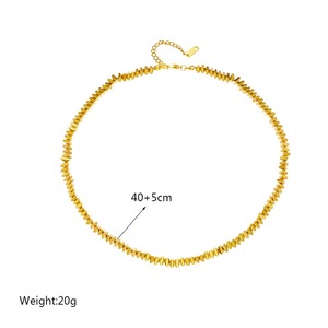 Collar con colgante de moda Retro hecho a mano para mujer, chapado en acero inoxidable de oro de 18 quilates, triángulo <span class=keywords><strong>tridimensional</strong></span> tejido con cuentas - Product Image 6