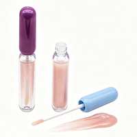 Tube de brillant à lèvres fin 4 ml, cylindre rond vide, emballage de brillant à lèvres, flacon en plastique AS ABS de qualité supérieure, conteneur cosmétique en vrac