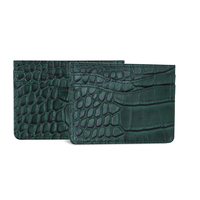 Dompet kartu pola buaya kulit Pu kustom pemegang pemblokiran RFID minimalis Ideal untuk penggunaan bisnis profesional dan sehari-hari