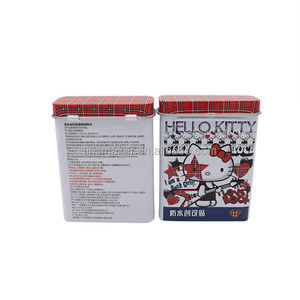 Boîte d'emballage en métal pour pansement adhésif avec couvercle à charnière Forme rectangulaire pour biscuits alimentaires Bonbons Aliments pour animaux de compagnie - Product Image 4