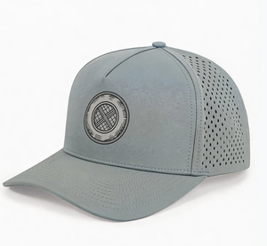 OEM Wholesale Custom 5 Panel Unisex Polyester Baseball Cap Laser Cut Hole High Performance Sport Golf Hats - Product Image 4