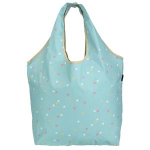Sac de courses pliable réutilisable à pois bleus, impression par sublimation, vente directe d'usine - Product Image 2