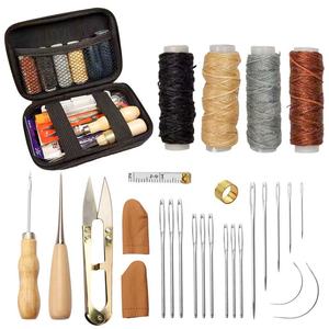 28 Pcs Leather Handmade Working Tools and Supplies <b>Set</b> with Stitching Needles and Storage Bag Leather Craft Tool Kit for <b>Sewing</b> - Product Image 5