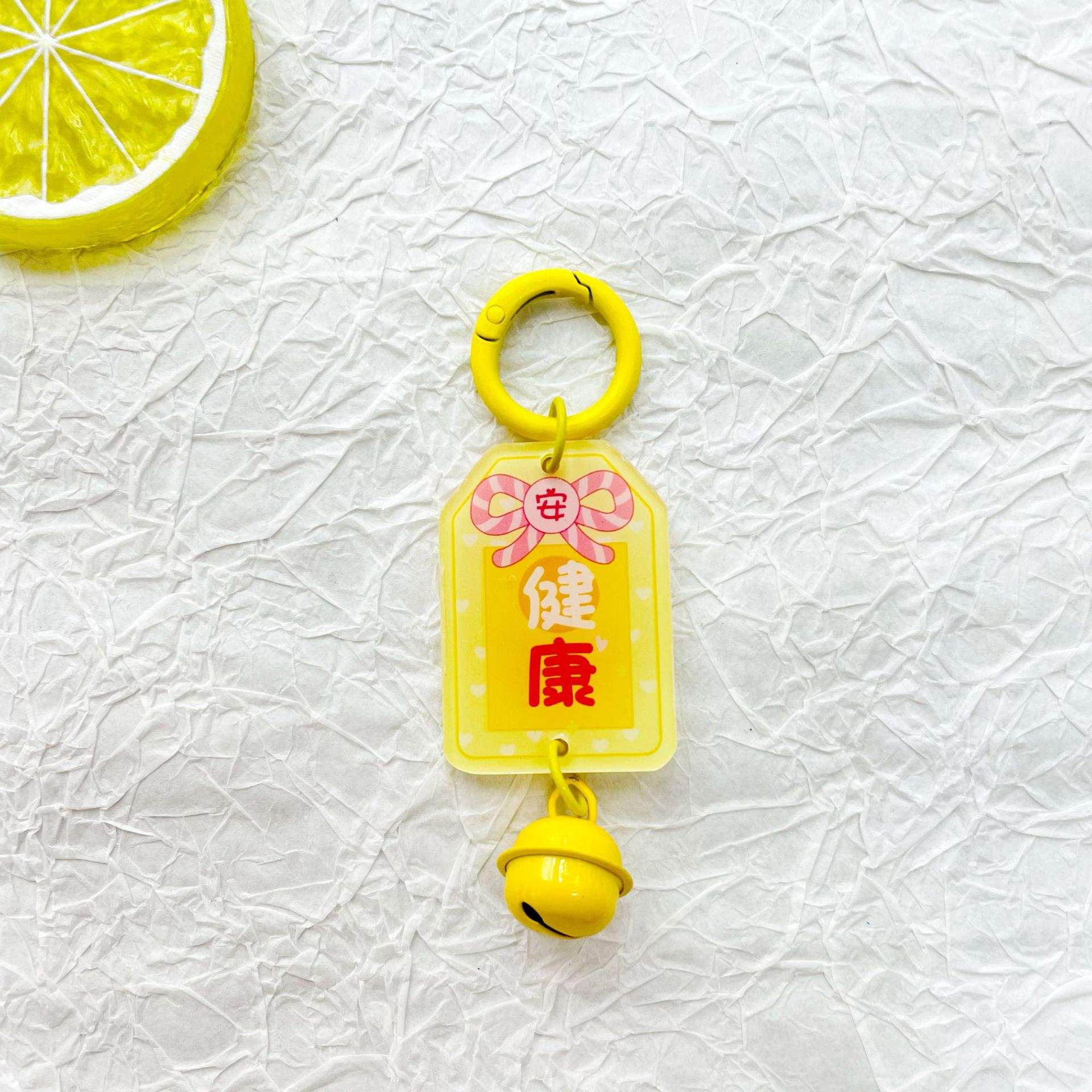 Anillo amarillo primavera saludable acrílico 17 campana