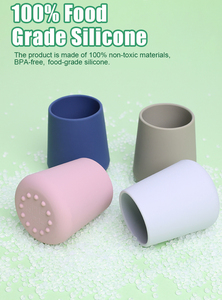Tasse d'apprentissage en silicone colorée 100 % alimentaire sans BPA pour bébés et tout-petits de 6 mois et plus, idéale pour l'autodirection alimentaire - Product Image 4