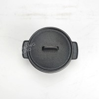 Mini cocotte en fonte pré-assaisonnée avec couvercle et deux poignées, petite casserole individuelle